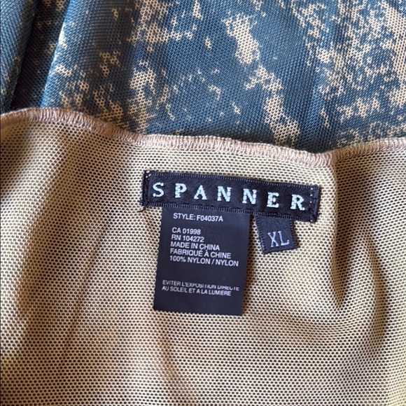 Vintage Y2K 90s Mesh Green Abstract Long Sleeve Top Women's XL - Picture 7 of 7